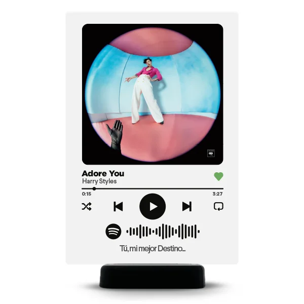 Promocion 2 Cuadros Acrílico con Foto y Código Para Canción Spotify