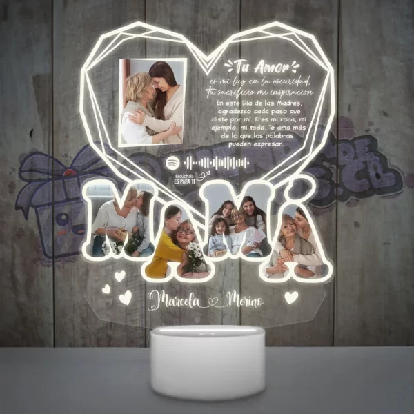 lampara led 3d mama diamante
