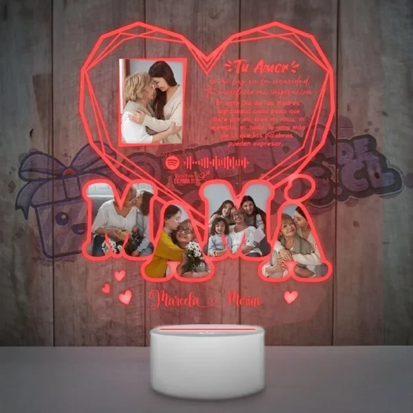 lampara led 3d mama diamante