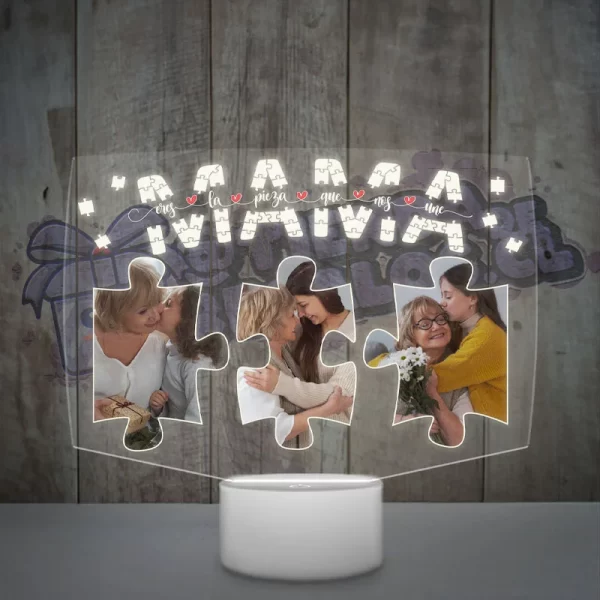 lampara led 3d mama rompecabeza