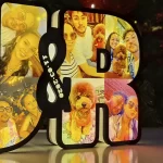 Lampara de letras Led con Iniciales de pareja