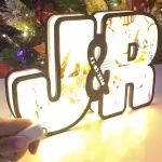 Lampara de letras Led con Iniciales de pareja