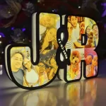 Lampara de letras Led con Iniciales de pareja