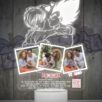 Lampara led 3d Vegeta y Bulma de Dragon Ball con 3 fotos