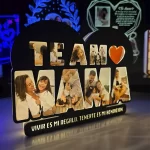 Lampara Led con texto de Mama te Amo, personalizable con 8 fotos y 1 frase