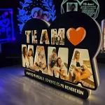 Lampara Led con texto de Mama te Amo, personalizable con 8 fotos y 1 frase