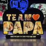 Lampara Led con texto de Papa te Amo, personalizable con 8 fotos y 1 frase
