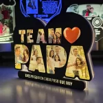 Lampara Led con texto de Papa te Amo, personalizable con 8 fotos y 1 frase