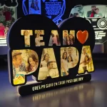 Lampara Led con texto de Papa te Amo, personalizable con 8 fotos y 1 frase